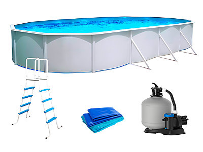 Image Piscine hors-sol acier Toi PRESTIGIO ovale 730x366x132cm filtre 12m3/h + liner 60/100