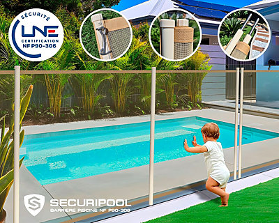 Image Barriere piscine demontable SECURIPOOL Sable 5m fixations 16mm