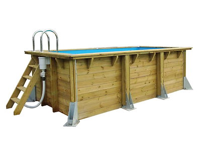 Image Piscine bois Ubbink AZURA 250x450x126cm liner Beige filtration a sable