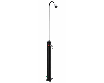 Image Douche piscine solaire Aqualux 10 L noire H 214 cm avec mitigeur