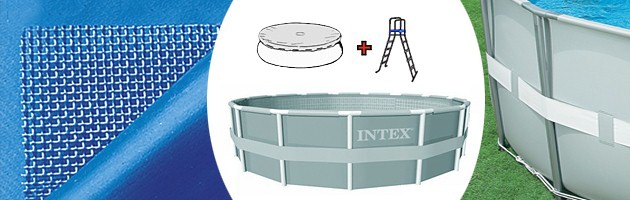 Kit piscine tubulaire Intex ULTRA FRAME ronde Ø488 x 122cm filtration sable 6m3/h - Kit piscine hors-sol tubulaire Intex ULTRA FRAME Design et conviviale