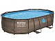Kit piscine Bestway POWER STEEL SWIM VISTA ovale 488x305x107cm avec hublots filtration sable