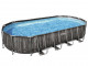 Kit piscine tubulaire Bestway POWER STEEL FRAME POOLS ovale aspect BOIS 732x366x122cm filtration cartouche
