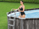 Kit piscine tubulaire Bestway POWER STEEL FRAME POOLS ovale aspect BOIS 732x366x122cm filtration cartouche - Autre vue