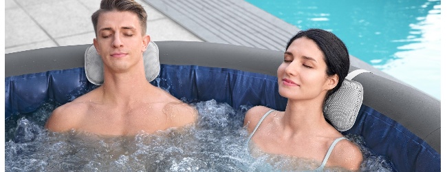 Spa gonflable Bestway LAY-Z-SPA SANTORINI Hydrojet Pro Ø210x80cm rond 7 places - Spa gonflable Bestway LAY-Z-SPA SANTORINI Hydrojet Pro Calme et volupté