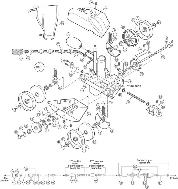 Vue éclatée pièces détachées Robot Polaris 180 (F20)